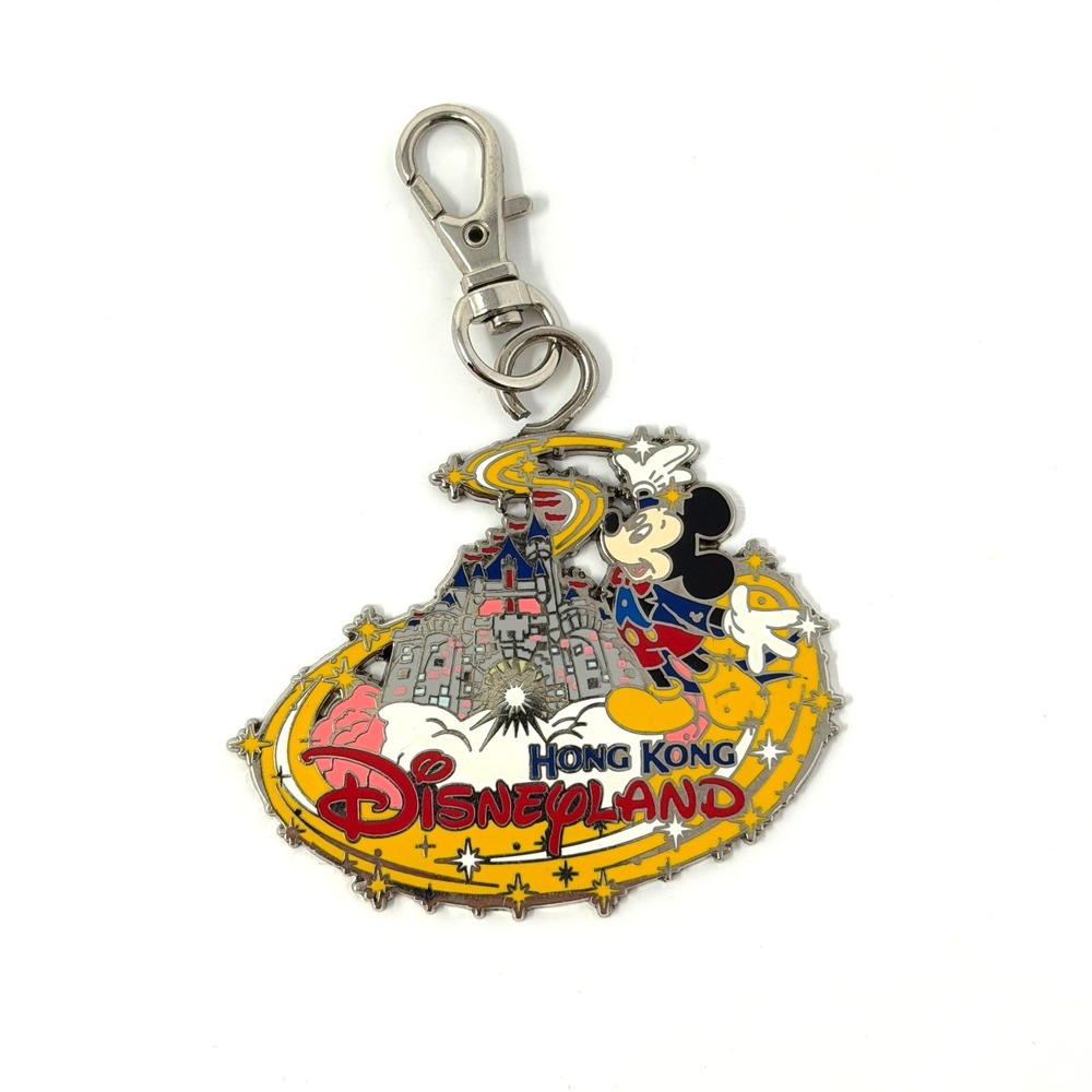 Disney Mickey Mouse Keychain Hong‎ Kong Disneyland 2005 Grand Opening Day Rare
